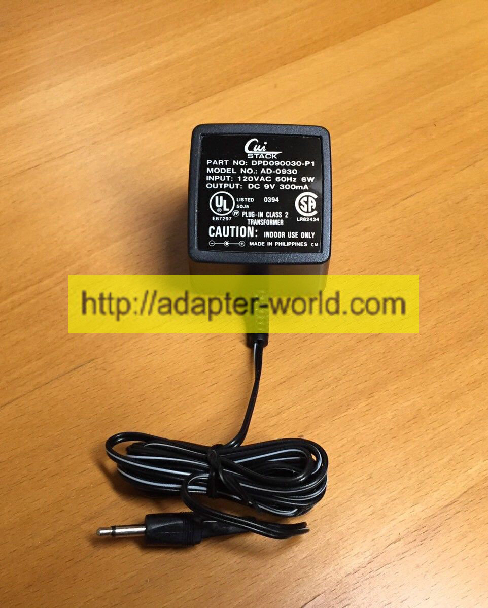 *100% Brand NEW* CUI Stack DPD090030-P1 Class 2 Transformer 9V 300mA AC ADAPTER Power SUPPLY